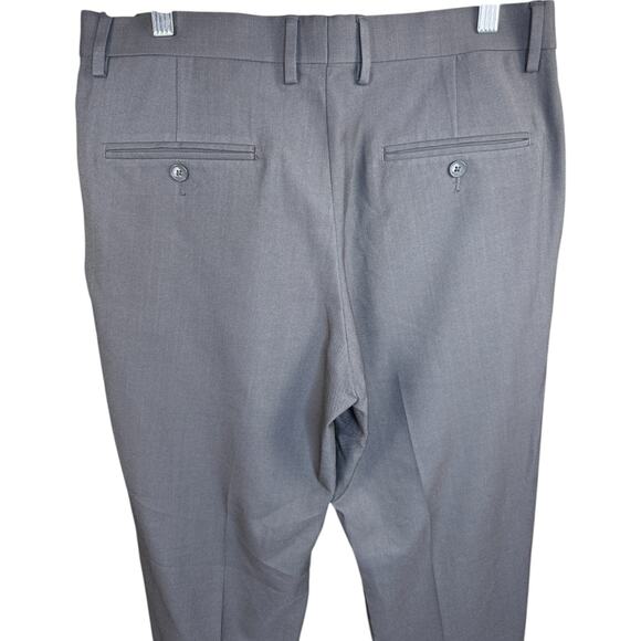 Haggar Men’s Gray Dress Pants 32x29 Flat Front Polyester Blend Work Office - Picture 8 of 13